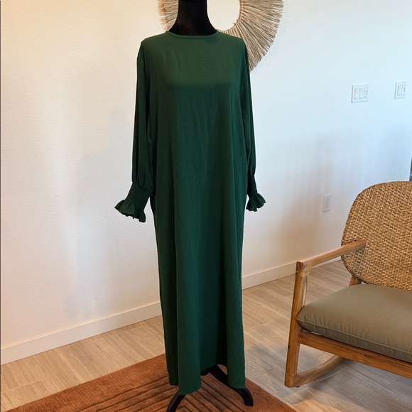 Chic Long Sleeve Green Maxi Dress - Picture 8 of 11